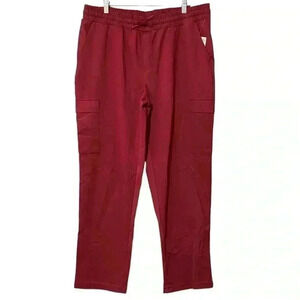Mondetta Cargo Pocket Straight Leg Pant XL Tibetan Red Comfy Relaxed Pull On NWT